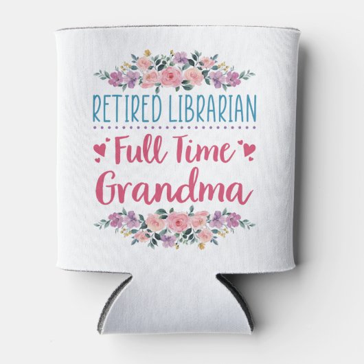 Gepensioneerde Librarian Full Time Grandma Blikjeskoeler (Voorkant)