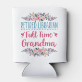 Gepensioneerde Librarian Full Time Grandma Blikjeskoeler (Achterkant)