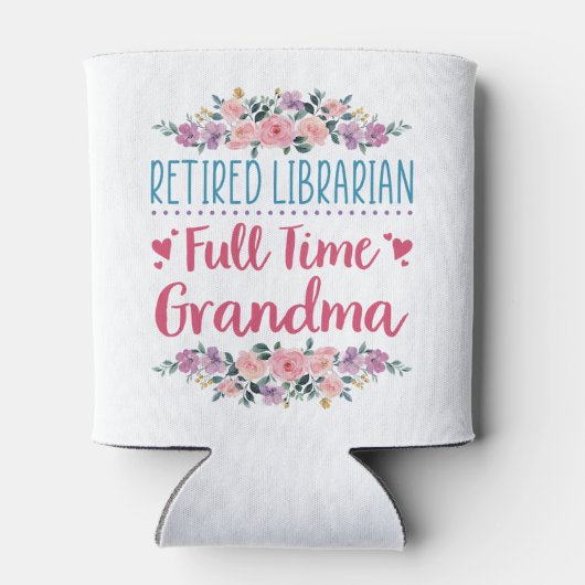 Gepensioneerde Librarian Full Time Grandma Blikjeskoeler (Achterkant)