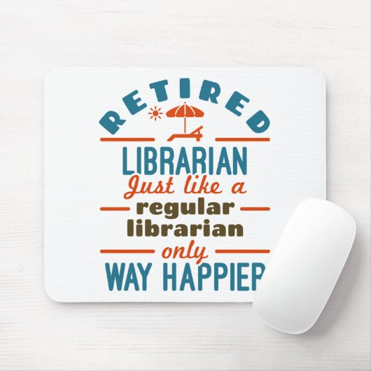 Gepensioneerde Librarian Funny Retirement Happier Muismat (Met muis)