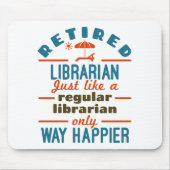 Gepensioneerde Librarian Funny Retirement Happier Muismat (Voorkant)