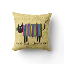 Gepensioneerde librarische boekenkat PIllow
