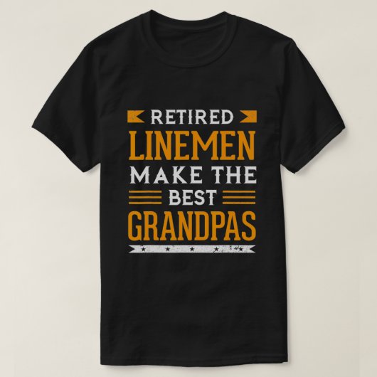Gepensioneerde Lineman Opa Gift Power Pole Electri T-shirt (Design voorkant)