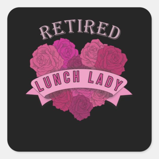 Gepensioneerde Lunch Lady Gift School Cafetaria Vierkante Sticker (Voorkant)