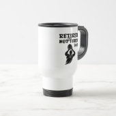 Gepensioneerde maar niet vermoeide pensioen basket reisbeker (Voorkant rechts)