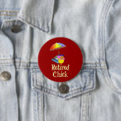 Gepensioneerde meid - Witte tekst op donkere achte Ronde Button 7,6 Cm (In situ)