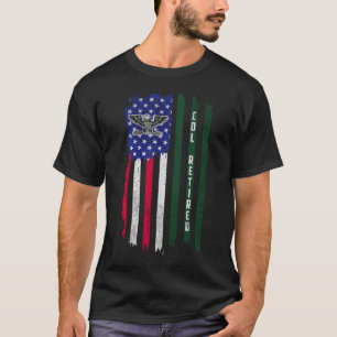 Gepensioneerde O6 kolonel Col Rank Amerikaanse vla T-shirt
