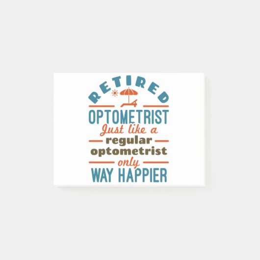 Gepensioneerde Optometrist Funny Way Happier Post-it® Notes (Voorkant)