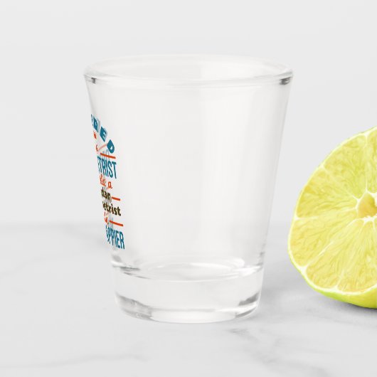 Gepensioneerde Optometrist Funny Way Happier Shot Glas (Rechts)
