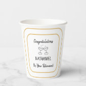 Gepensioneerde Partij Gefeliciteerd Gepersonalisee Papieren Bekers (Achterkant)