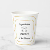 Gepensioneerde Partij Gefeliciteerd Gepersonalisee Papieren Bekers (Voorkant)