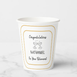 Gepensioneerde Partij Gefeliciteerd Gepersonalisee Papieren Bekers