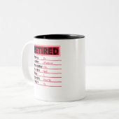 Gepensioneerde pensioencadeaus 2020 voor schema tweekleurige koffiemok (Voorkant links)