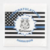 Gepensioneerde Politie Gefeliciteerd Pensioen Servet (Voorkant)