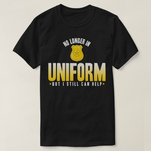 Gepensioneerde politie niet langer in uniform, maa t-shirt (Design voorkant)