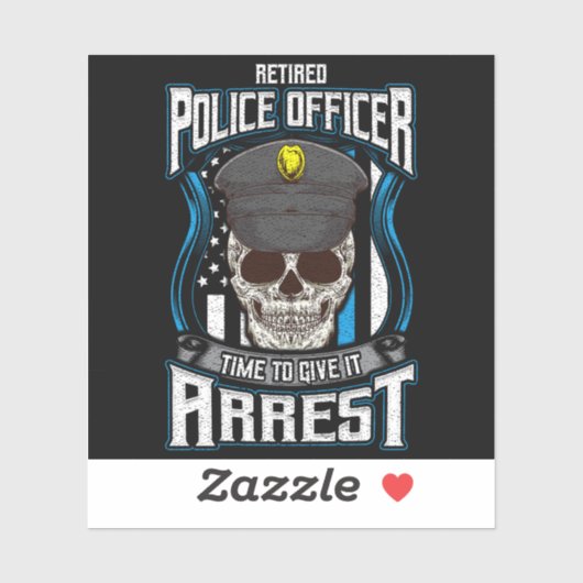 Gepensioneerde politieagent Blue Line Retirement C Sticker (Vel)