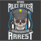 Gepensioneerde politieagent Blue Line Retirement C Sticker (Voorkant)