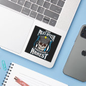 Gepensioneerde politieagent Blue Line Retirement C Sticker (Laptop met iPhone)