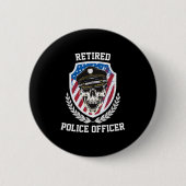 Gepensioneerde politieagent politieman Retirement  Ronde Button 5,7 Cm (Voorkant)