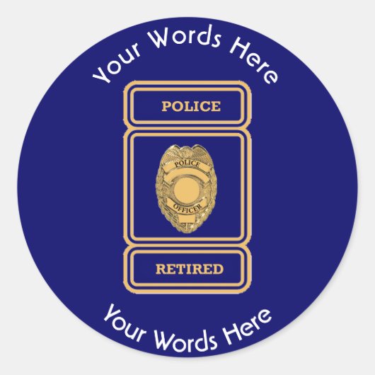 Gepensioneerde politieagent Shield Ronde Sticker (Voorkant)