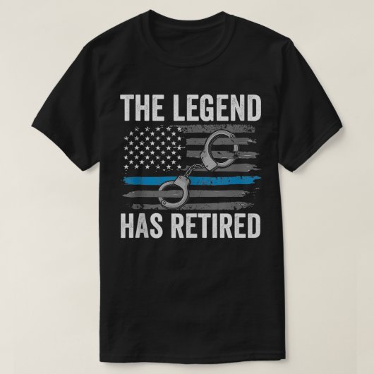 Gepensioneerde politieagent Thin Blue Line Flag Re T-shirt (Design voorkant)