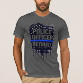 Gepensioneerde politieagent - US Blue Flag Line T-shirt (Voorkant)