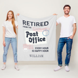 Gepensioneerde postarbeider Gegroet Postboekman Gr Fleece Deken