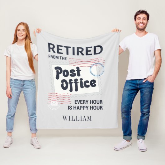 Gepensioneerde postarbeider Gegroet Postboekman Gr Fleece Deken (In situ)