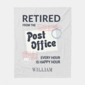 Gepensioneerde postarbeider Gegroet Postboekman Gr Fleece Deken (Voorkant)