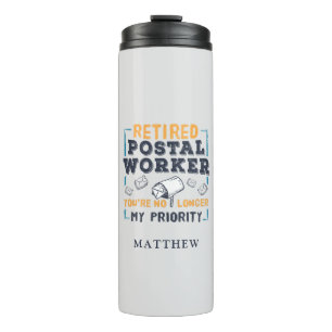 Gepensioneerde postarbeider Mailman Retirement Pri Thermosbeker