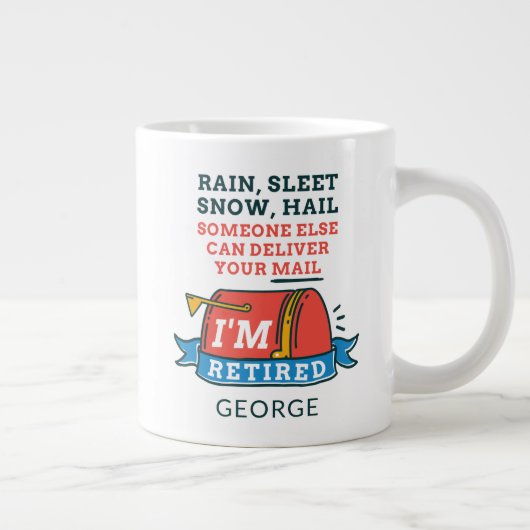 Gepensioneerde postbeambte Aangepaste postbode Pen Grote Koffiekop (Rechts)