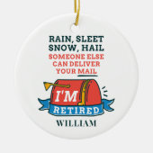 Gepensioneerde postbeambte Aangepaste postbode Pen Keramisch Ornament (Voorkant)