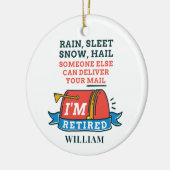 Gepensioneerde postbeambte Aangepaste postbode Pen Keramisch Ornament (Links)