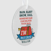 Gepensioneerde postbeambte Aangepaste postbode Pen Ornament (voorkant)