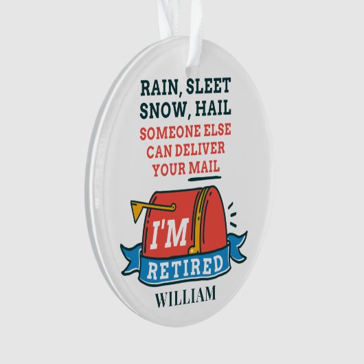 Gepensioneerde postbeambte Aangepaste postbode Pen Ornament (voorkant)