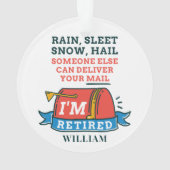 Gepensioneerde postbeambte Aangepaste postbode Pen Ornament (achterkant)