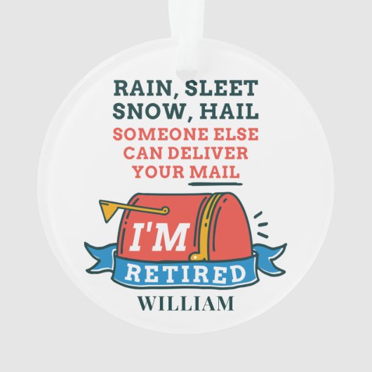 Gepensioneerde postbeambte Aangepaste postbode Pen Ornament (achterkant)