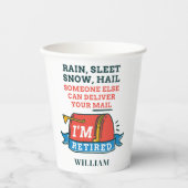 Gepensioneerde postbeambte Aangepaste postbode Pen Papieren Bekers (Voorkant)