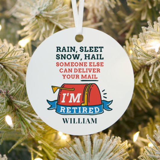 Gepensioneerde postbeambte Keepsake Mailman Pensio Metalen Ornament (Insitu)