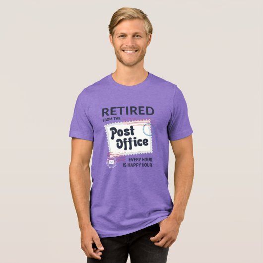 Gepensioneerde postbeambte Mailman Funny Tri-Blend Shirt (Voorkant volledig)