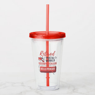 Gepensioneerde postbeambte Mailman Retirement Acryl Drinkbeker