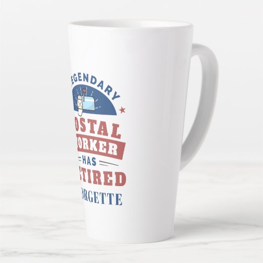 Gepensioneerde postbeambte Mailman Retirement Funn Latte Mok (Rechterhoek)