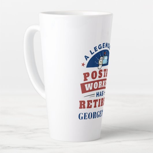 Gepensioneerde postbeambte Mailman Retirement Funn Latte Mok (Linkerhoek)
