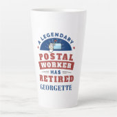 Gepensioneerde postbeambte Mailman Retirement Funn Latte Mok (Voorkant)