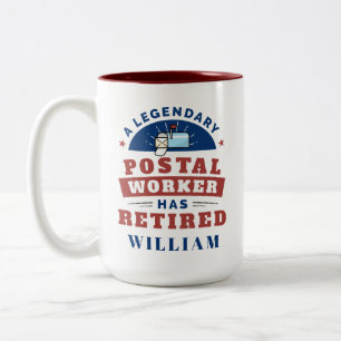 Gepensioneerde postbeambte Mailman Retirement Funn Tweekleurige Koffiemok