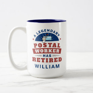 Gepensioneerde postbeambte Mailman Retirement Funn Tweekleurige Koffiemok