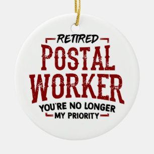 Gepensioneerde postbeambte Mailman Retirement Keramisch Ornament