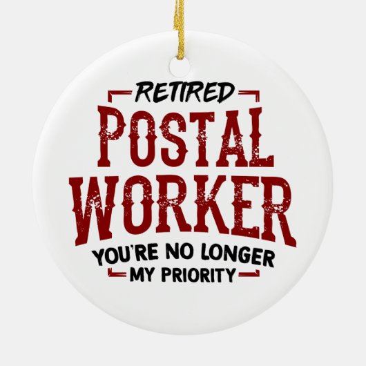 Gepensioneerde postbeambte Mailman Retirement Keramisch Ornament (Achterkant)