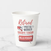 Gepensioneerde postbeambte Mailman Retirement Papieren Bekers (Achterkant)