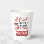 Gepensioneerde postbeambte Mailman Retirement Papieren Bekers (Voorkant)